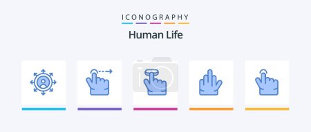 Téléchargez les illustrations : Human Blue 5 Icon Pack Including . gesture. touch. finger. Creative Icons Design - en licence libre de droit