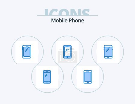 Téléchargez les illustrations : Téléphone portable Icône bleue Pack 5 Icône Design. . huthe. - en licence libre de droit