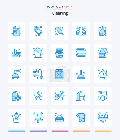 Ilustración de Creative Cleaning 25 Blue icon pack  Such As cleaning. sweep. soap. cleaning. broom - Imagen libre de derechos