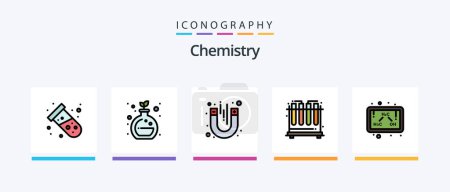 Illustration for Chemistry Line Filled 5 Icon Pack Including candle. chinese. money. china. yin yang. Creative Icons Design - Royalty Free Image