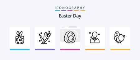 Ilustración de Paquete de iconos de Easter Line 5 incluyendo pascua. vacaciones. bynny. Pascua. Búsqueda. Diseño de iconos creativos - Imagen libre de derechos