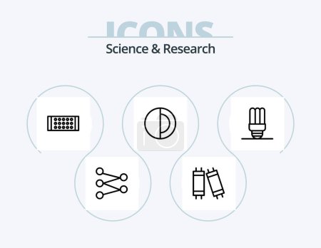 Illustration for Science Line Icon Pack 5 Icon Design. . . space. light. halogen - Royalty Free Image