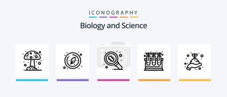 Illustration for Biology Line 5 Icon Pack Including education. screen. mitosis. dna. grow. Creative Icons Design - Royalty Free Image