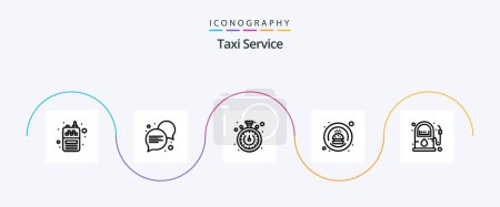 Téléchargez les illustrations : Taxi Service Line 5 Icon Pack Including pump. gas. time. energy. order - en licence libre de droit