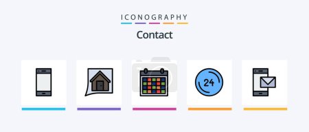 Ilustración de Contact Line Filled 5 Icon Pack Including contact us. communication. contact. conversation. communication. Creative Icons Design - Imagen libre de derechos