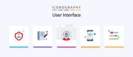 Illustration for User Interface Flat 5 Icon Pack Including options. configuration. home. wifi. mobile. Creative Icons Design - Royalty Free Image