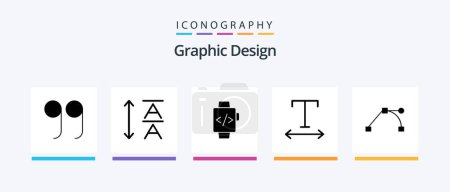 Téléchargez les illustrations : Pack Icône Design Glyph 5 inclus. suivi. . Icônes créatives Design - en licence libre de droit