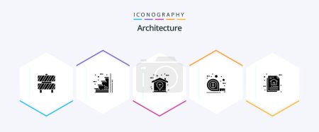 Illustration for Architecture 25 Glyph icon pack including architecture. tool. up. tape. idea - Royalty Free Image