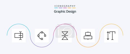 Ilustración de Paquete de iconos de la línea de diseño 5 incluyendo. vertical. vertical. fuente - Imagen libre de derechos
