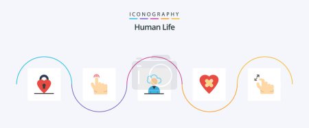 Illustration for Human Flat 5 Icon Pack Including . zoom. person. squeeze. gesture - Royalty Free Image