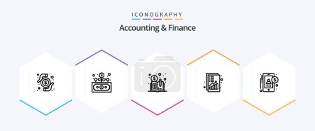 Ilustración de Paquete de iconos de Contabilidad y Finanzas 25 Line incluyendo contabilidad. ingresos. criptomoneda. Dinero. ingresos - Imagen libre de derechos