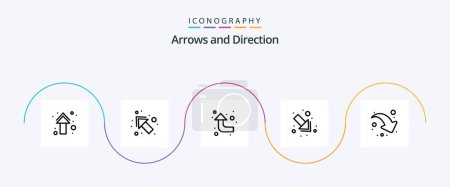 Ilustración de Arrow Line 5 Icon Pack Including . share. arrows. arrow. down - Imagen libre de derechos