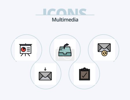 Illustration for Multimedia Line Filled Icon Pack 5 Icon Design. . message. - Royalty Free Image