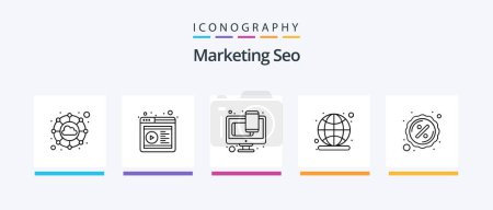 Ilustración de Marketing Seo Line 5 Icon Pack Including buying. seo. chat. search. campaign. Creative Icons Design - Imagen libre de derechos