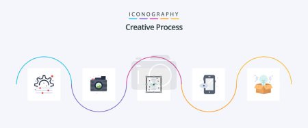 Illustration for Creative Process Flat 5 Icon Pack Including . process. process. creative. process - Royalty Free Image