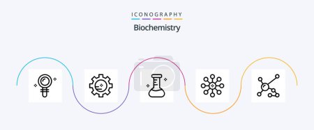 Illustration for Biochemistry Line 5 Icon Pack Including dna. biochemistry. flask. atom. cell - Royalty Free Image