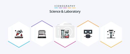 Illustration for Science 25 FilledLine icon pack including chemistry. protection. chemistry. mask. tube - Royalty Free Image