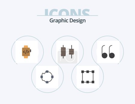 Ilustración de Diseño Icono plano Pack 5 Icono Diseño. .. reloj del tiempo. .. abierto - Imagen libre de derechos