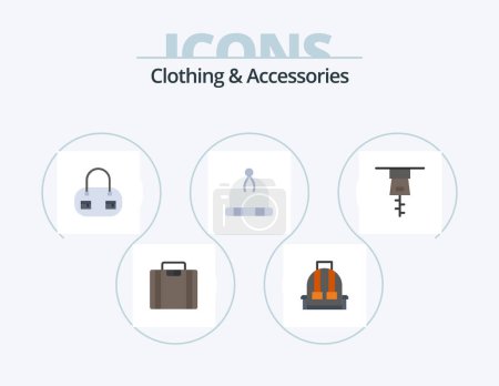 Téléchargez les illustrations : Vêtements et accessoires Flat Icon Pack 5 Icon Design. . mode. . vêtements - en licence libre de droit