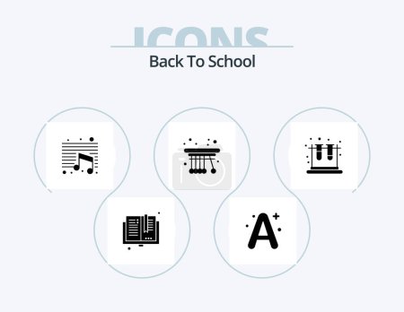 Ilustración de Back To School Glyph Icon Pack 5 Icon Design. school. physics. school. pendulum. school - Imagen libre de derechos