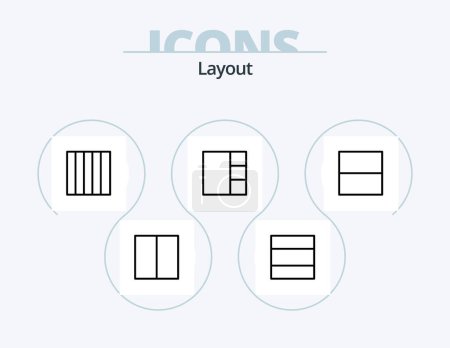 Illustration for Layout Line Icon Pack 5 Icon Design. . view. - Royalty Free Image