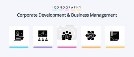 Illustration for Corporate Development And Business Management Glyph 5 Icon Pack Including group. friends. brainstorming. thinking. team. Creative Icons Design - Royalty Free Image