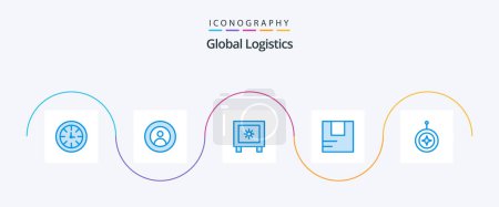 Illustration for Global Logistics Blue 5 Icon Pack Including badge. logistic. world. good. logistic - Royalty Free Image