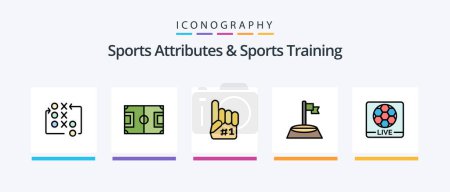 Ilustración de Sports Atributes And Sports Training Line Filled 5 Icon Pack Including sport. champion. sport. belt. encourage. Creative Icons Design - Imagen libre de derechos
