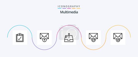 Illustration for Multimedia Line 5 Icon Pack Including . mail. message - Royalty Free Image