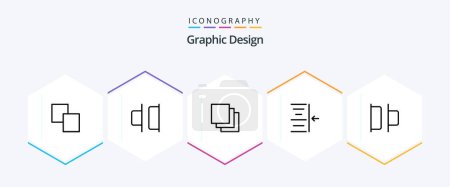 Ilustración de Diseño 25 Paquete de iconos de línea incluyendo. .. capas. izquierda. distribuir - Imagen libre de derechos