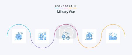 Téléchargez les illustrations : Military War Blue 5 Icon Pack Including ship. bottle. army. water. army - en licence libre de droit