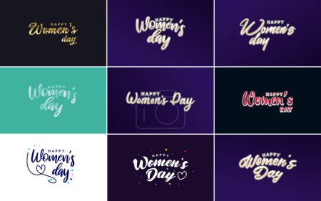 Téléchargez les illustrations : International Women's Day vector hand written typography background with a bold. vibrant style - en licence libre de droit