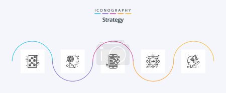 Illustration for Strategy Line 5 Icon Pack Including strategy. campaign. puzzle. strategy. ad - Royalty Free Image
