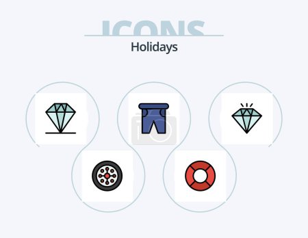 Illustration for Holidays Line Filled Icon Pack 5 Icon Design. winter. holiday. frost. christmas. winter - Royalty Free Image
