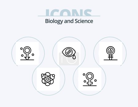 Illustration for Biology Line Icon Pack 5 Icon Design. physics. dna. smoking. biology. chemistry - Royalty Free Image