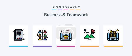 Illustration for Business And Teamwork Line Filled 5 Icon Pack Including . team. rate. effectiveness. settings. Creative Icons Design - Royalty Free Image