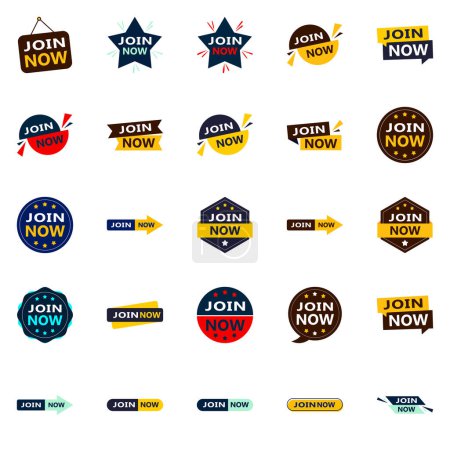 Illustration for 25 Innovative Typographic Banners for promoting membership - Royalty Free Image