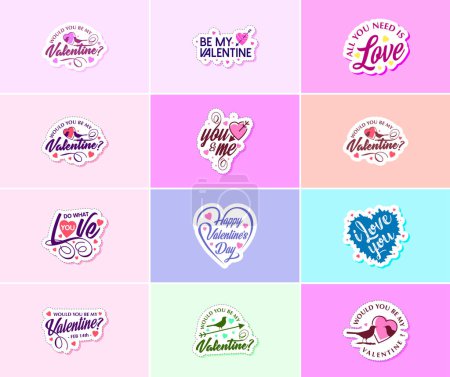 Illustration for Valentine's Day Graphics Stickers for the Perfect Romantic Gesture - Royalty Free Image