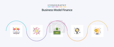 Ilustración de Finance Flat 5 Icon Pack Including funds. finance. money. roi. investment - Imagen libre de derechos
