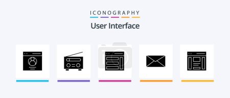 Illustration for User Interface Glyph 5 Icon Pack Including user. mail. user. user. right. Creative Icons Design - Royalty Free Image