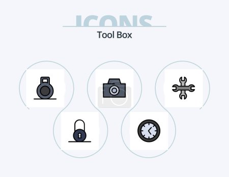 Ilustración de Tools Line Filled Icon Pack 5 Icon Design. . . - Imagen libre de derechos