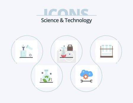 Illustration for Science And Technology Flat Icon Pack 5 Icon Design. lab flask. chemical flask. science. science education. expansion and innovation - Royalty Free Image