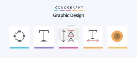 Ilustración de Paquete de diseño plano de 5 iconos incluido. fuente. más. Diseño de iconos creativos - Imagen libre de derechos