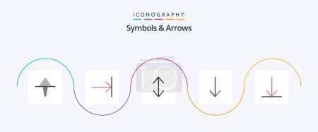 Illustration for Symbols and Arrows Flat 5 Icon Pack Including . scale. - Royalty Free Image
