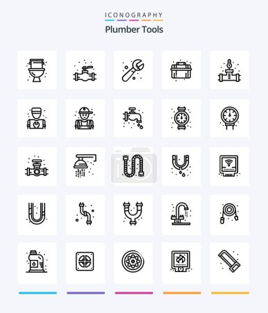 Illustration for Creative Plumber 25 OutLine icon pack  Such As faucet. plumber. man. person. man - Royalty Free Image