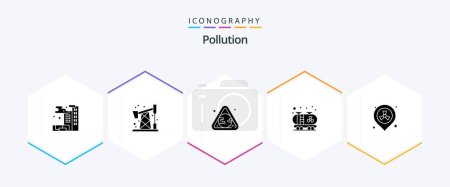 Illustration for Pollution 25 Glyph icon pack including . pollution. pollution. placeholder. tank - Royalty Free Image