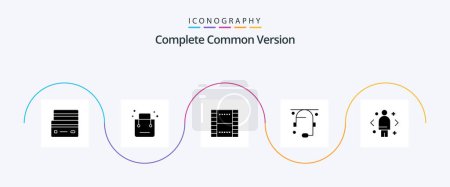 Ilustración de Complete Common Version Glyph 5 Icon Pack Incluye ayuda. comunicación. tienda. ux. película - Imagen libre de derechos