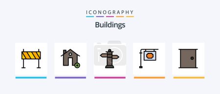 Illustration for Buildings Line Filled 5 Icon Pack Including clear. buildings. sign. real estate. house. Creative Icons Design - Royalty Free Image