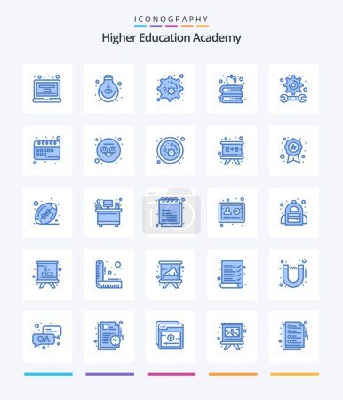Téléchargez les illustrations : Creative Academy 25 Blue icon pack  Such As engineering. academy. study. education. apple - en licence libre de droit
