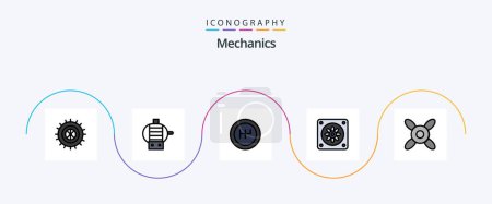 Illustration for Mechanics Line Filled Flat 5 Icon Pack Including . fan. - Royalty Free Image